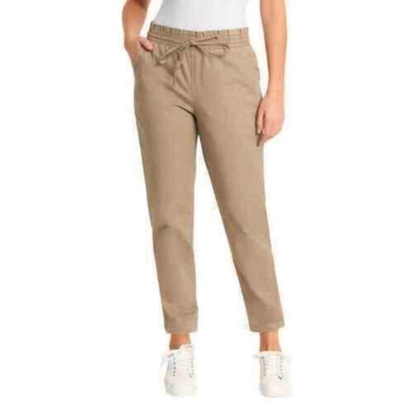 Gloria Vanderbilt NWT Pull On Chino Ankle Pants High Rise Tapered Leg Tan Sz 6 - Picture 1 of 11